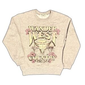 Graphic "Wonder West Music Festival" Grey Sweater
